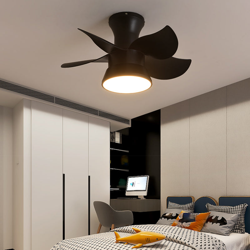 Metal Fan Shape Ceiling Fans Kid Style 1-Light Ceiling Fan Lamp Fixture