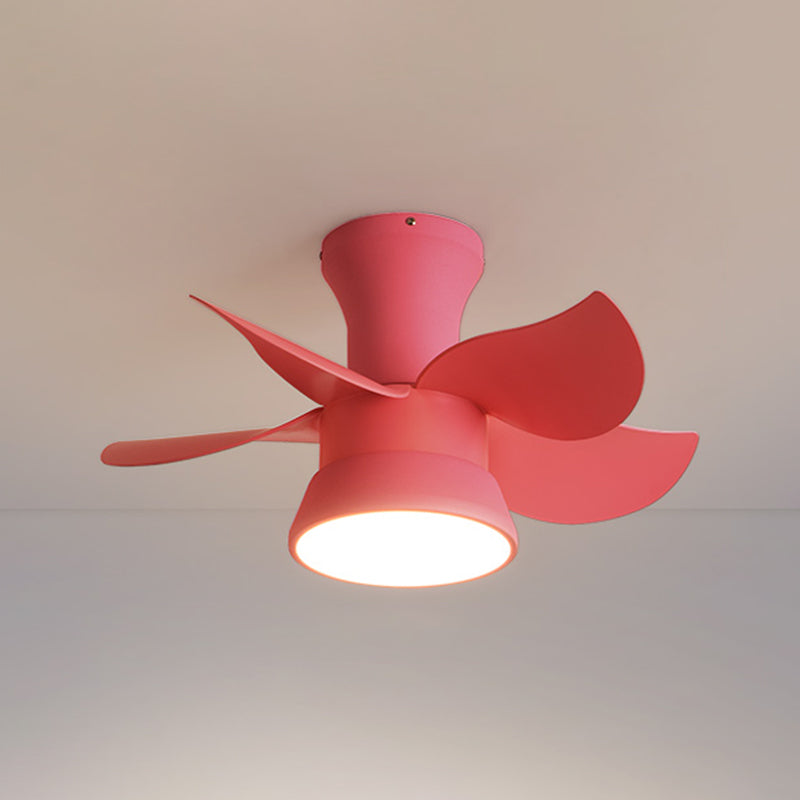 Metal Fan Shape Ceiling Fans Kid Style 1-Light Ceiling Fan Lamp Fixture