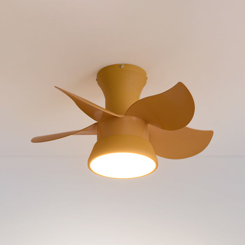 Metal Fan Shape Ceiling Fans Kid Style 1-Light Ceiling Fan Lamp Fixture