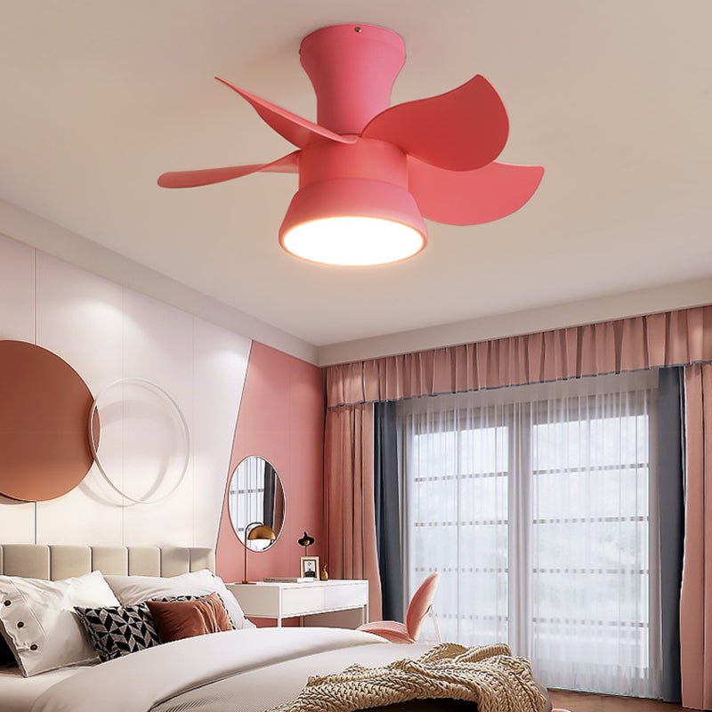 Metal Fan Shape Ceiling Fans Kid Style 1-Light Ceiling Fan Lamp Fixture