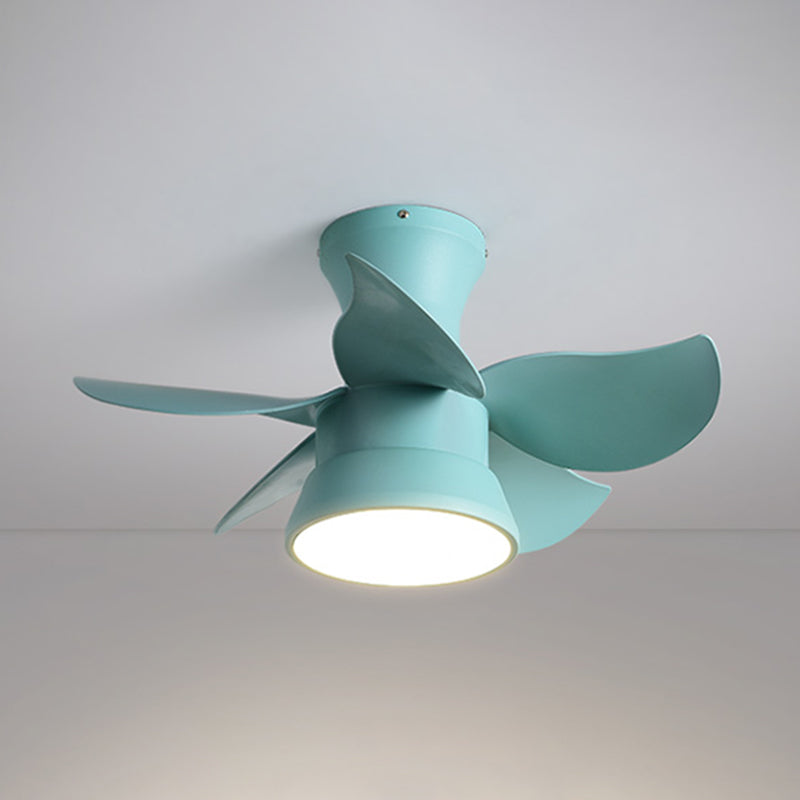 Metal Fan Shape Ceiling Fans Kid Style 1-Light Ceiling Fan Lamp Fixture