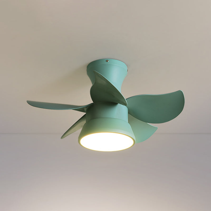 Metal Fan Shape Ceiling Fans Kid Style 1-Light Ceiling Fan Lamp Fixture