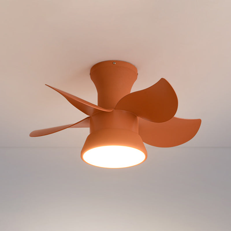 Metal Fan Shape Ceiling Fans Kid Style 1-Light Ceiling Fan Lamp Fixture