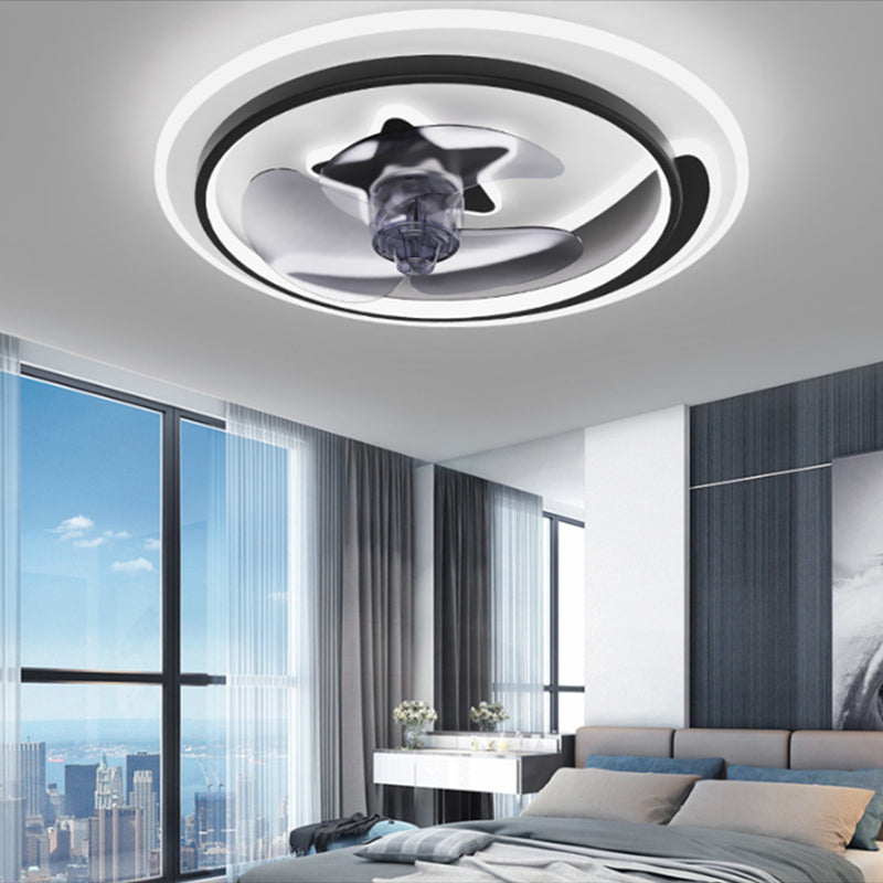 Metal Geometric Shape Ceiling Fans Modern 3-Lights Ceiling Fan Lamp Fixture