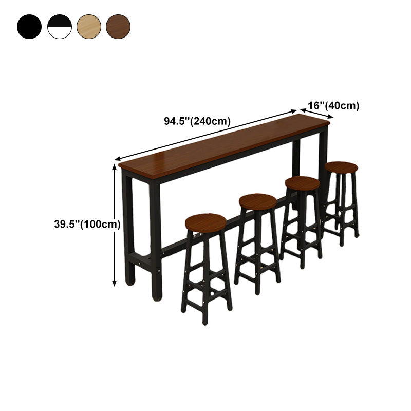 Rectangle Bar Dining Table Modern Bar Table with Trestle Base