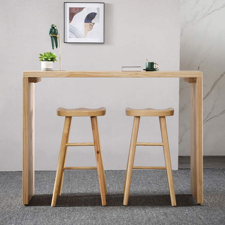 Rectangle Bar Table Wood Contemporary Bar Table with Sled Base