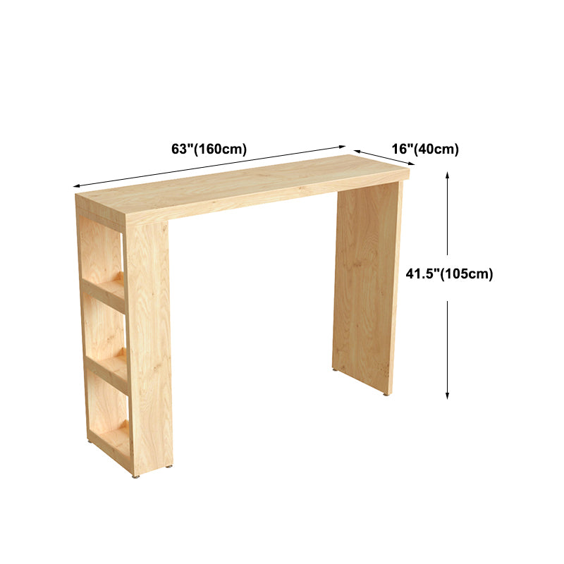 Contemporary Pine Wood Bar Table Original Wood Top 42-inch Height Pub Table