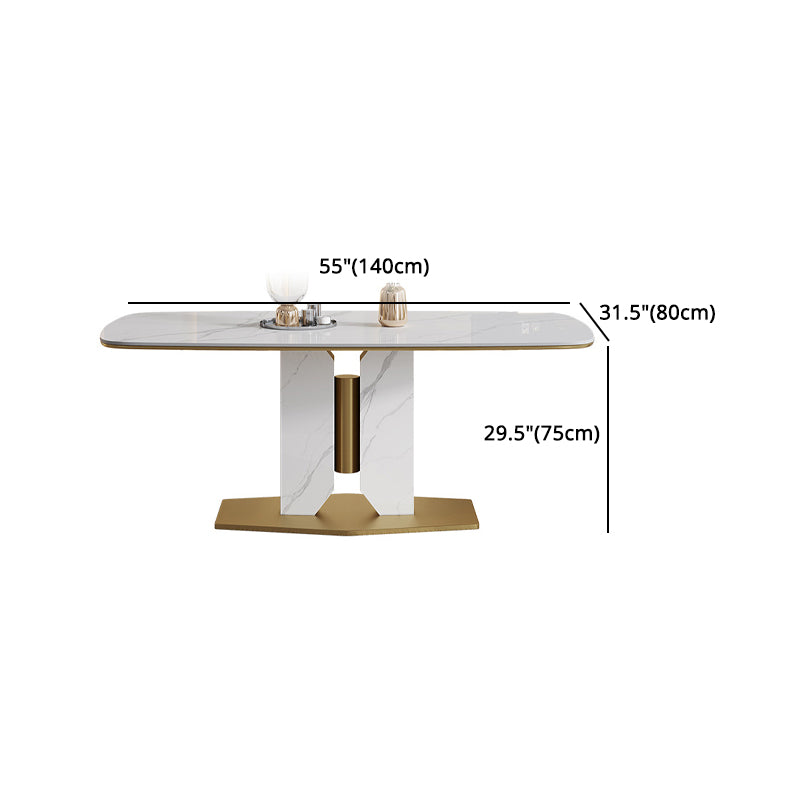 Luxury Sintered Stone Top Dining Set 1/4/5/7 Pieces Rectangle Kitchen Table with Chairs