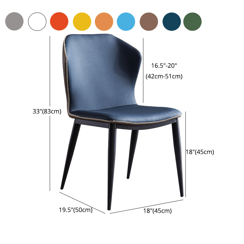 Modern Style Faux Leather Side Chair Wingback Arm Chair for Dining Room