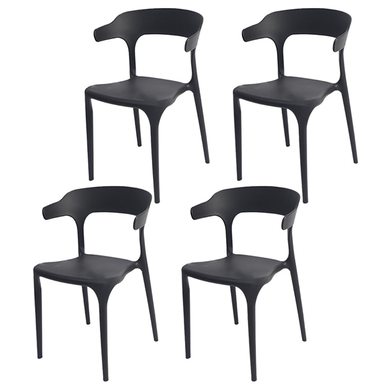 Modern Style Plastic Side Chair Open Back Dining Side Chair 17"x18"x30"