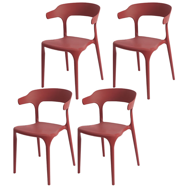 Modern Style Plastic Side Chair Open Back Dining Side Chair 17"x18"x30"