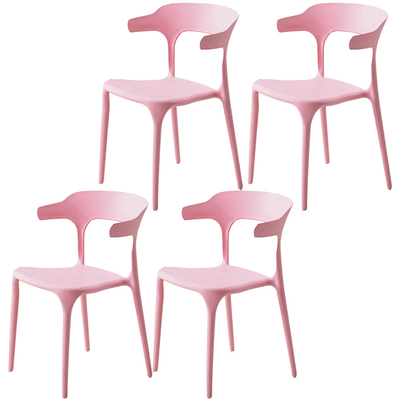 Modern Style Plastic Side Chair Open Back Dining Side Chair 17"x18"x30"