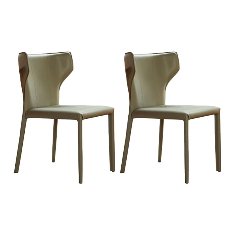 Modern Style Wingback Side Chair PU Leather Chairs for Dining Room