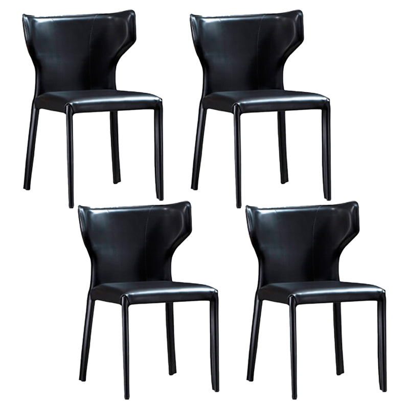 Modern Style Wingback Side Chair PU Leather Chairs for Dining Room