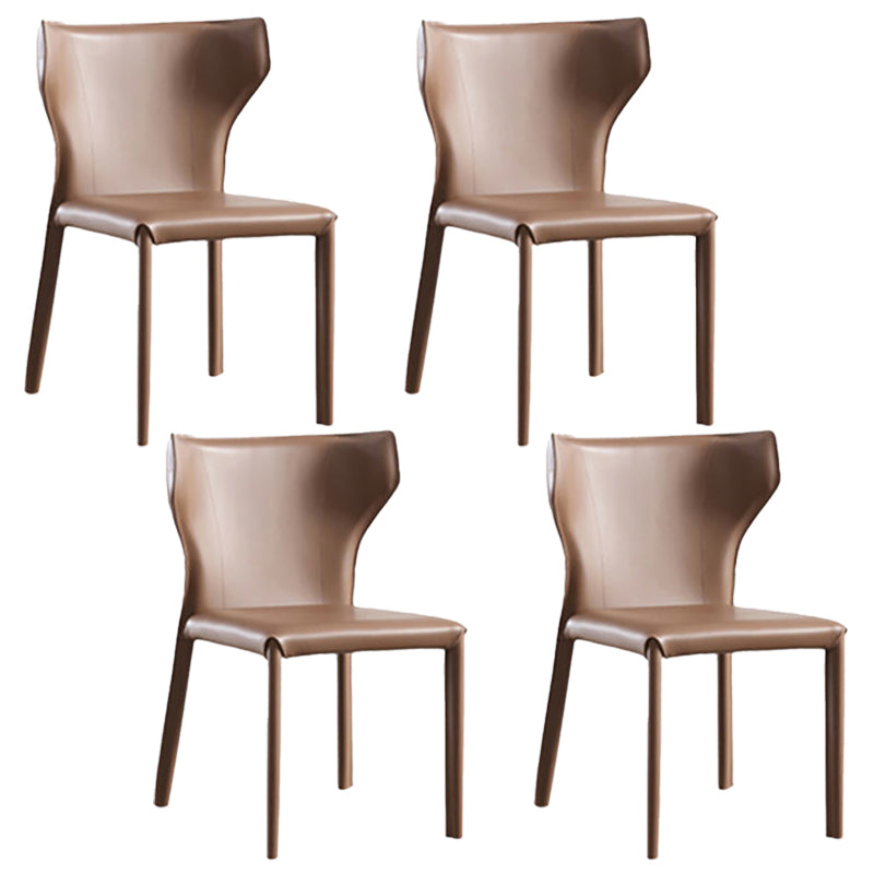 Modern Style Wingback Side Chair PU Leather Chairs for Dining Room