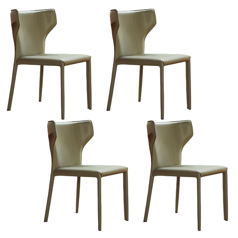 Modern Style Wingback Side Chair PU Leather Chairs for Dining Room