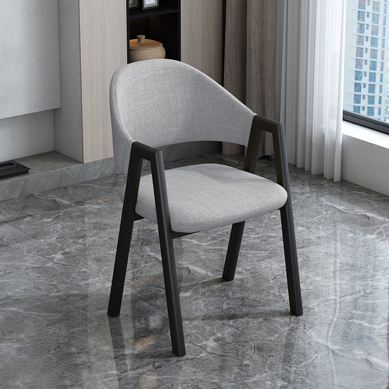 Modern Style Metal Side Chair Open Back Dining Side Chair with Black Legs