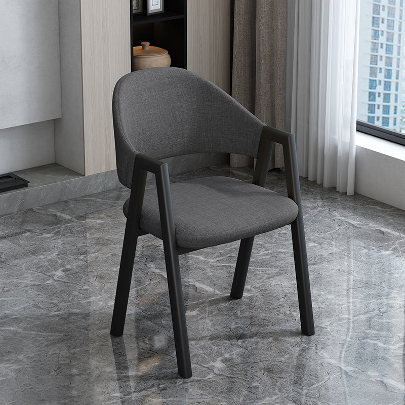 Modern Style Metal Side Chair Open Back Dining Side Chair with Black Legs