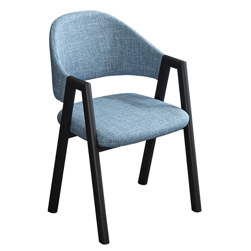 Modern Style Metal Side Chair Open Back Dining Side Chair with Black Legs