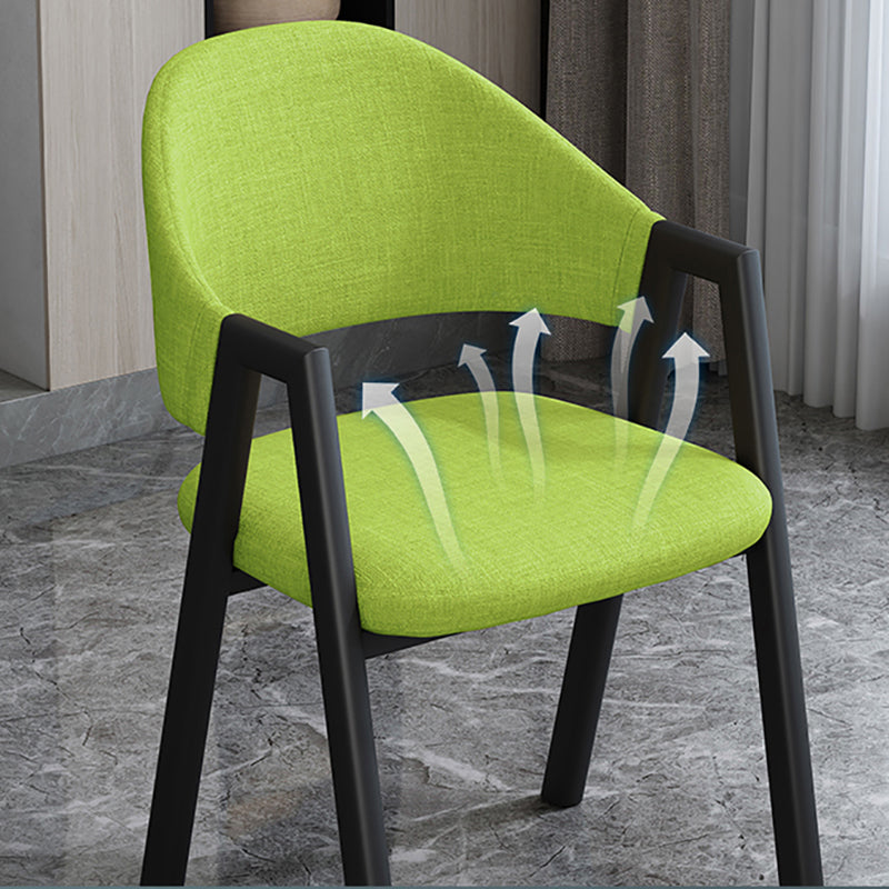 Modern Style Metal Side Chair Open Back Dining Side Chair with Black Legs