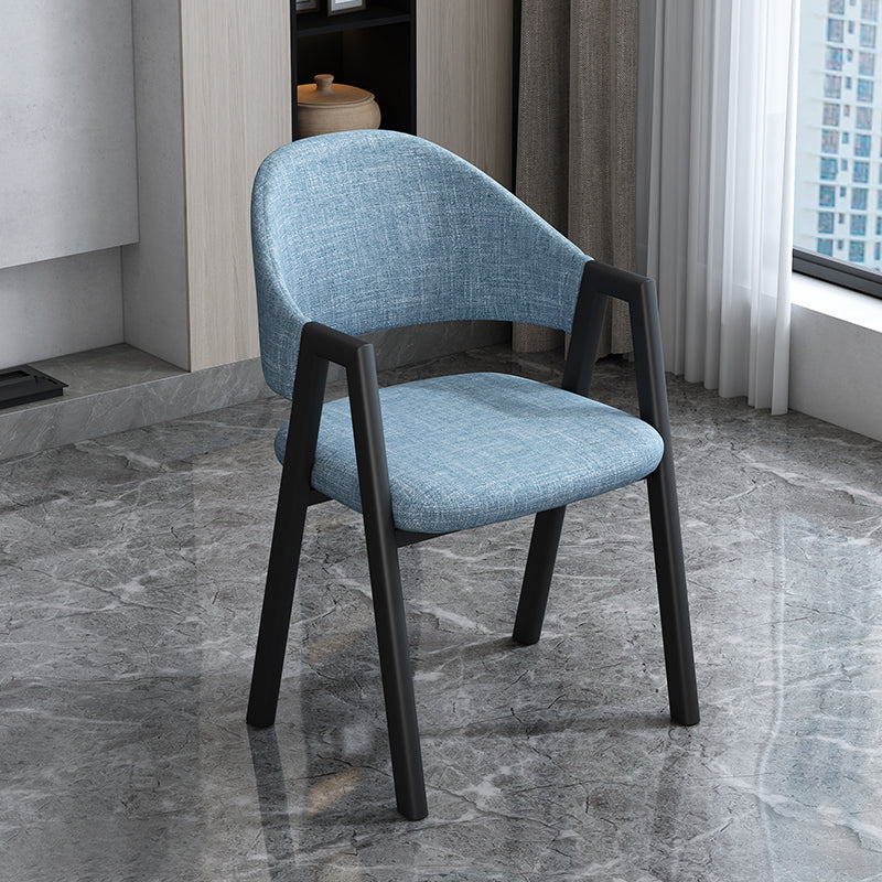 Modern Style Metal Side Chair Open Back Dining Side Chair with Black Legs