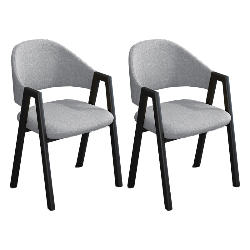 Modern Style Metal Side Chair Open Back Dining Side Chair with Black Legs