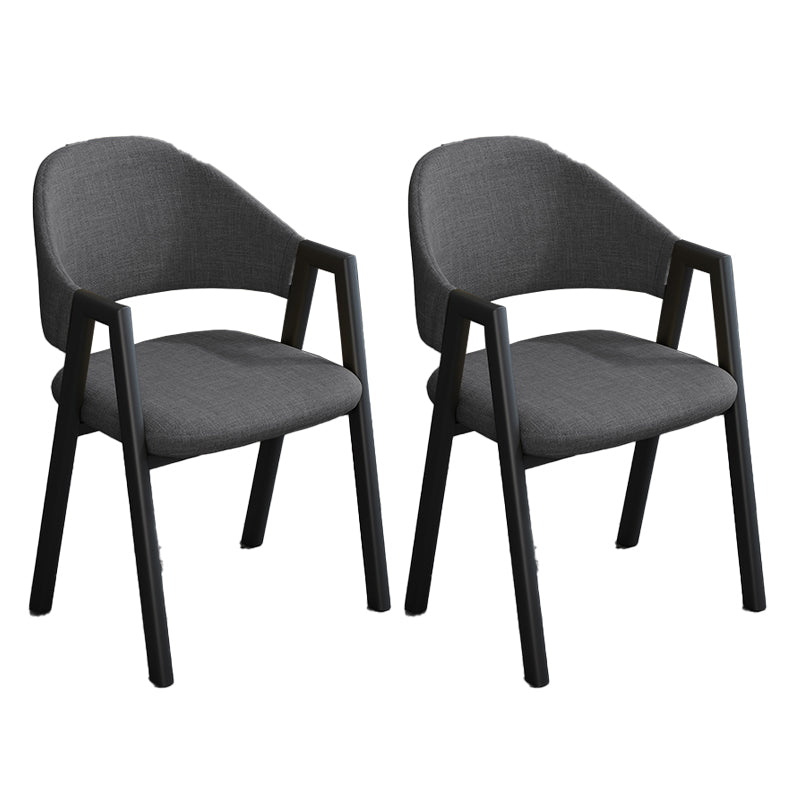 Modern Style Metal Side Chair Open Back Dining Side Chair with Black Legs