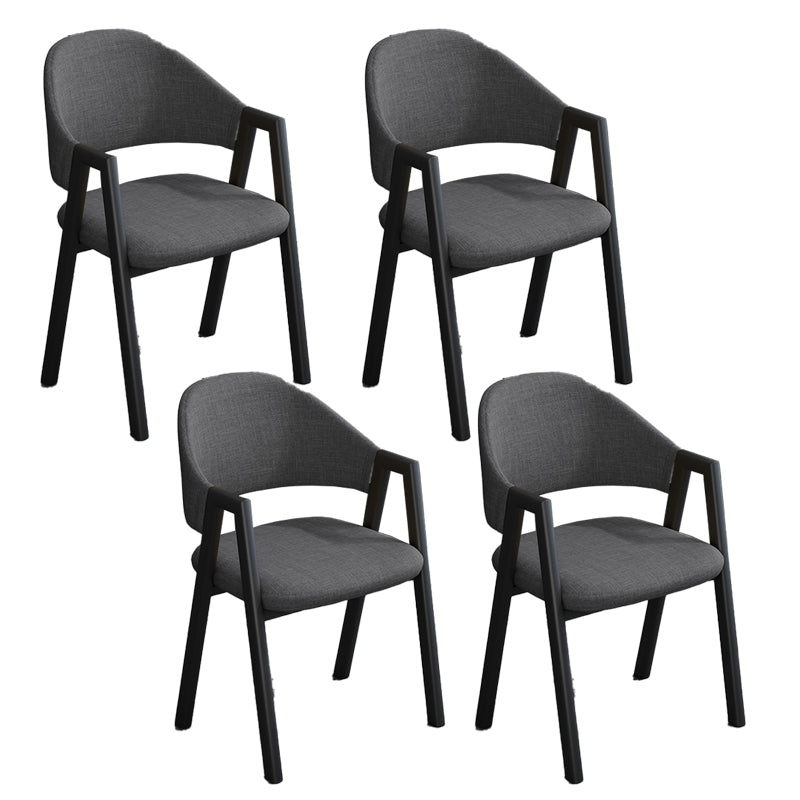 Modern Style Metal Side Chair Open Back Dining Side Chair with Black Legs