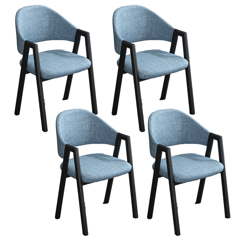 Modern Style Metal Side Chair Open Back Dining Side Chair with Black Legs