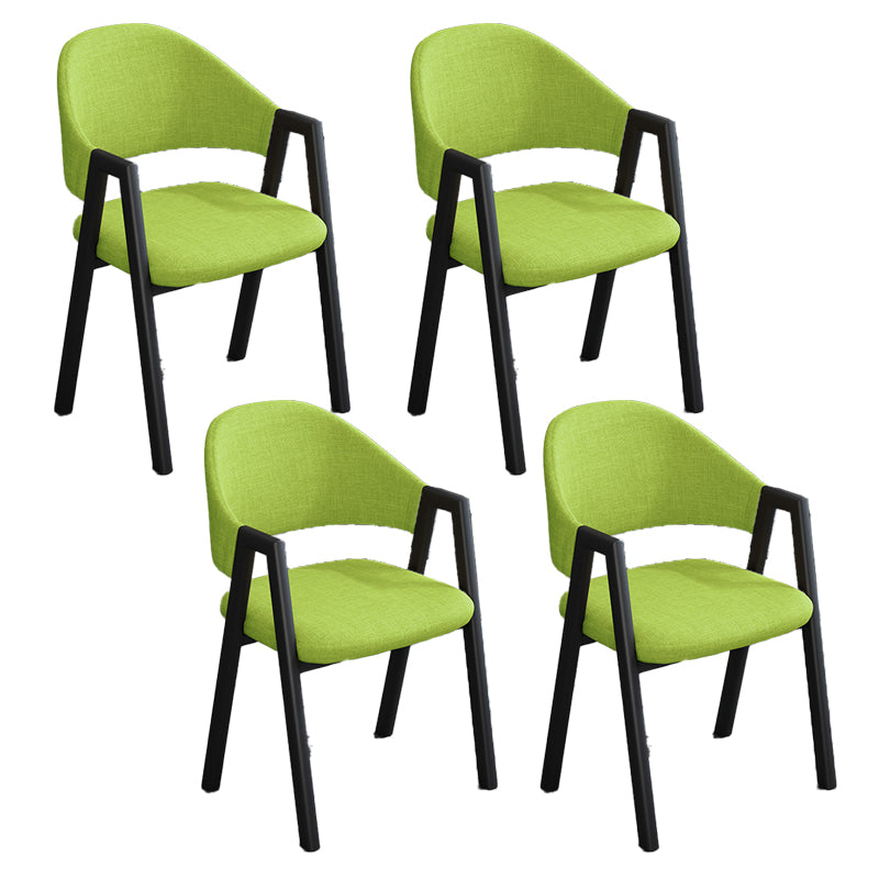 Modern Style Metal Side Chair Open Back Dining Side Chair with Black Legs