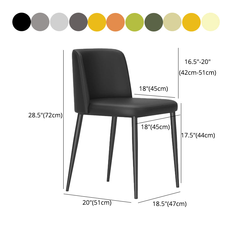 Modern Style Metal Parsons Chair Upholstered Side Chair with Black Legs