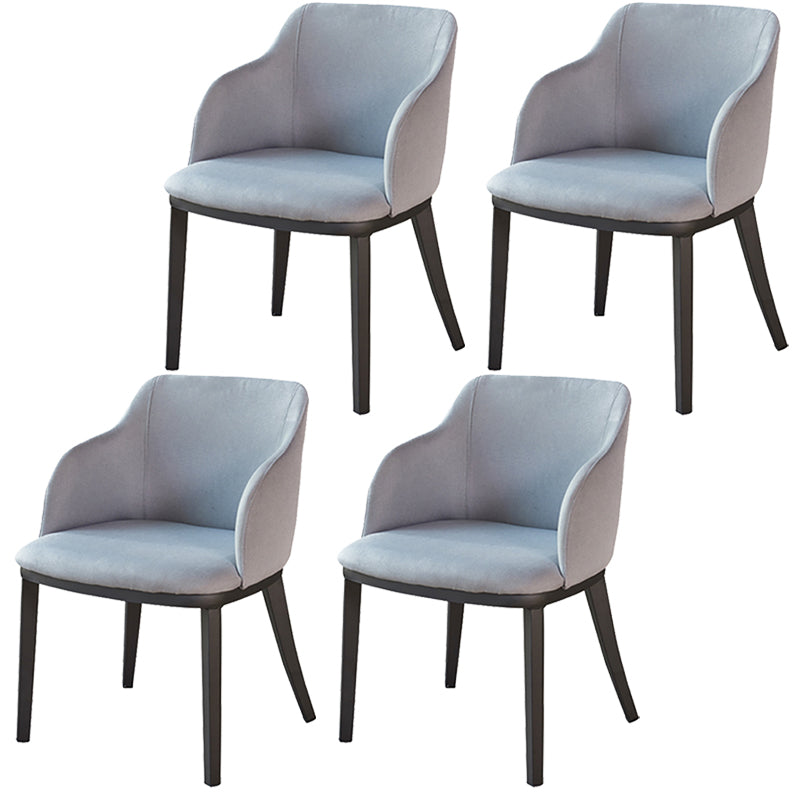 Modern Metal Dining Arm Chair Upholstered Side Chair for Dining Room