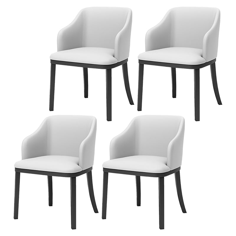 Modern Metal Dining Arm Chair Upholstered Side Chair for Dining Room