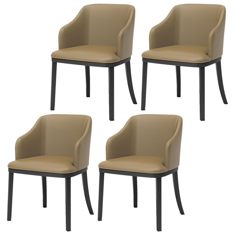 Modern Metal Dining Arm Chair Upholstered Side Chair for Dining Room