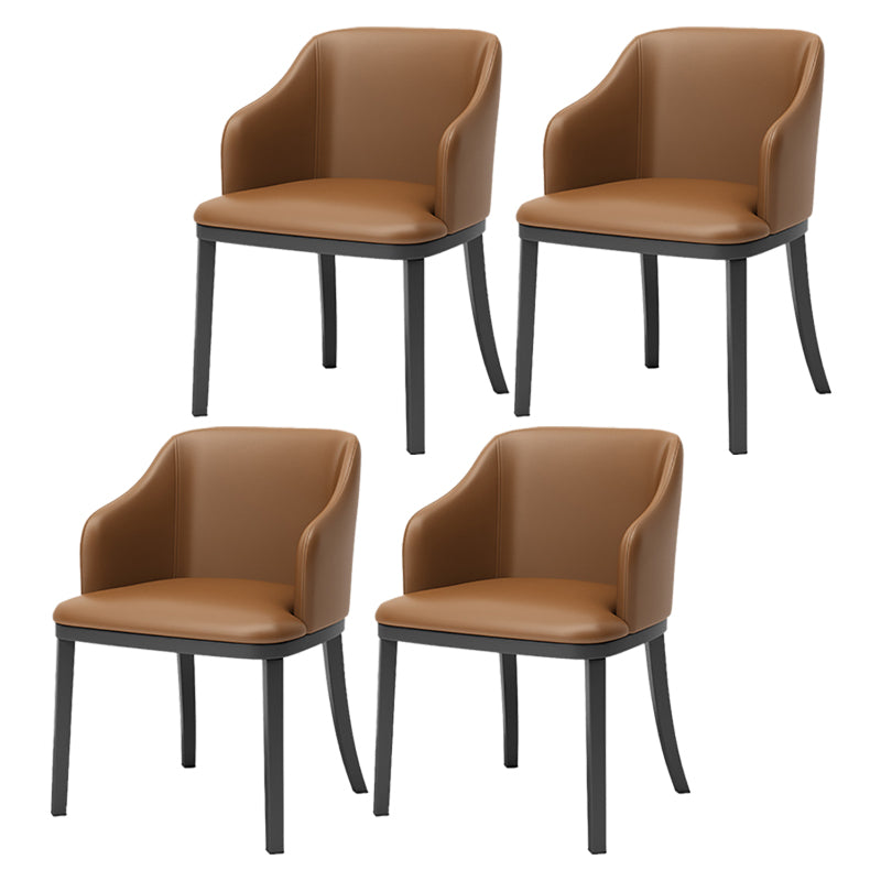 Modern Metal Dining Arm Chair Upholstered Side Chair for Dining Room