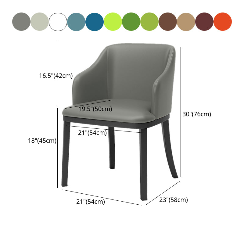 Modern Metal Dining Arm Chair Upholstered Side Chair for Dining Room