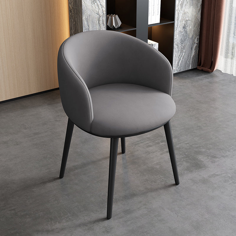 Contemporary Metal Dining Room Chairs Wingback Side Chair in Black