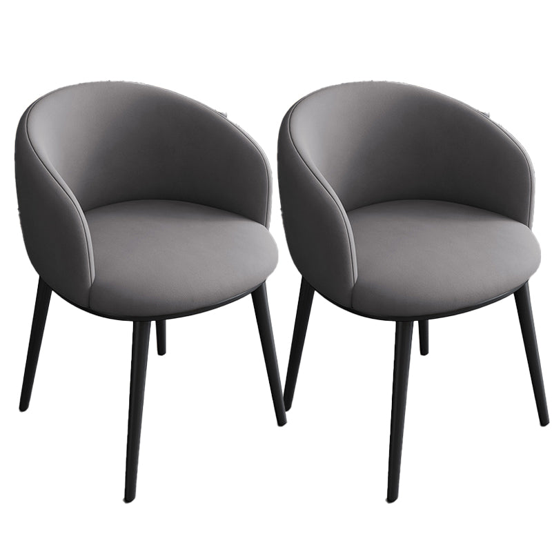 Contemporary Metal Dining Room Chairs Wingback Side Chair in Black