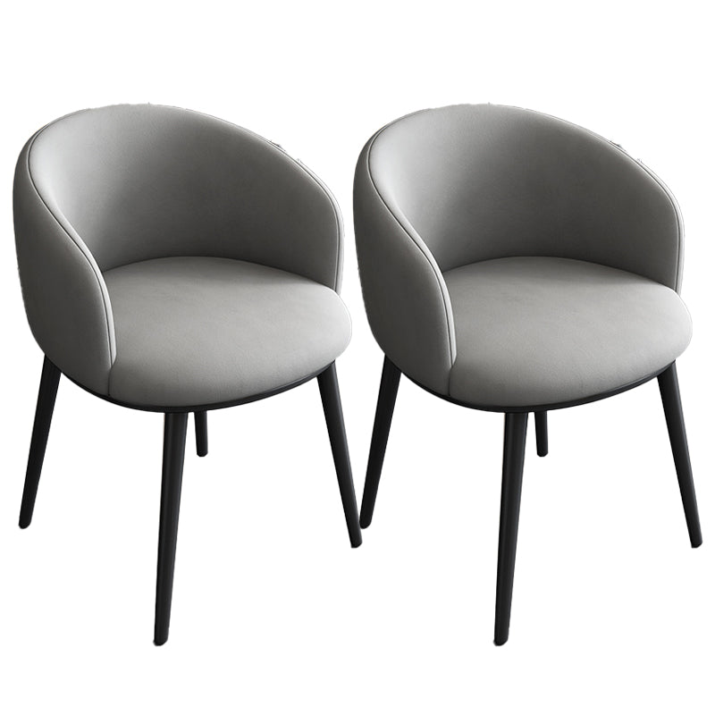 Contemporary Metal Dining Room Chairs Wingback Side Chair in Black