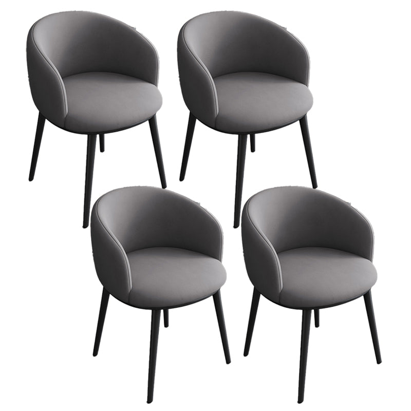 Contemporary Metal Dining Room Chairs Wingback Side Chair in Black