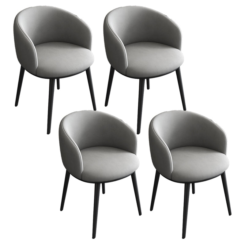 Contemporary Metal Dining Room Chairs Wingback Side Chair in Black