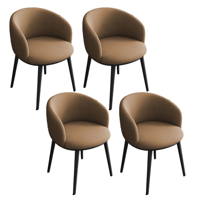 Contemporary Metal Dining Room Chairs Wingback Side Chair in Black