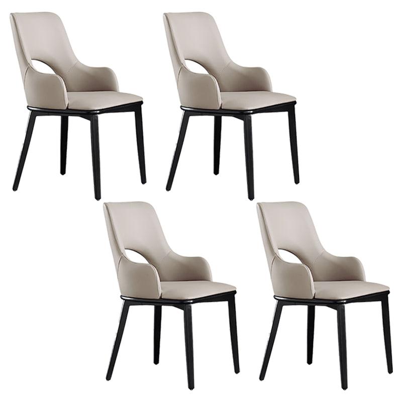 Modern Style Wood Arm Chair Open Back Upholstered Dining Side Chair