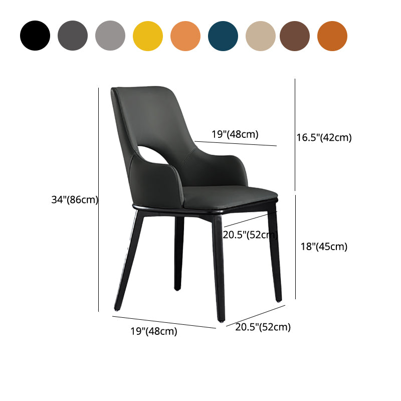 Modern Style Wood Arm Chair Open Back Upholstered Dining Side Chair