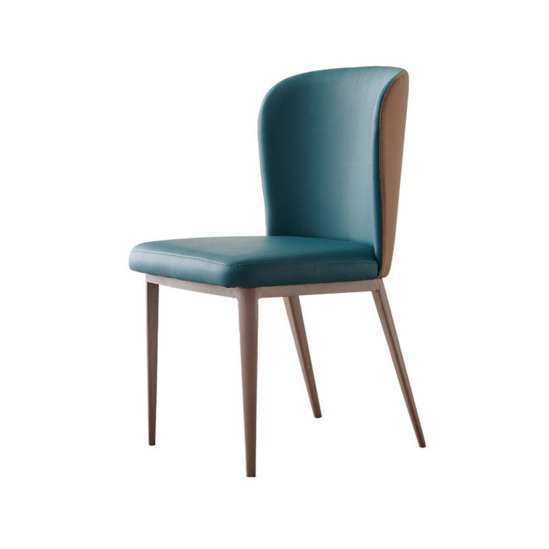 Contemporary Dining Side Chairs Wingback Side Chair with Stainless Steel Legs