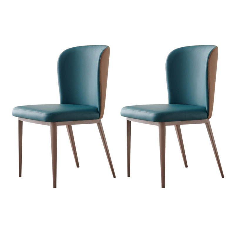 Contemporary Dining Side Chairs Wingback Side Chair with Stainless Steel Legs