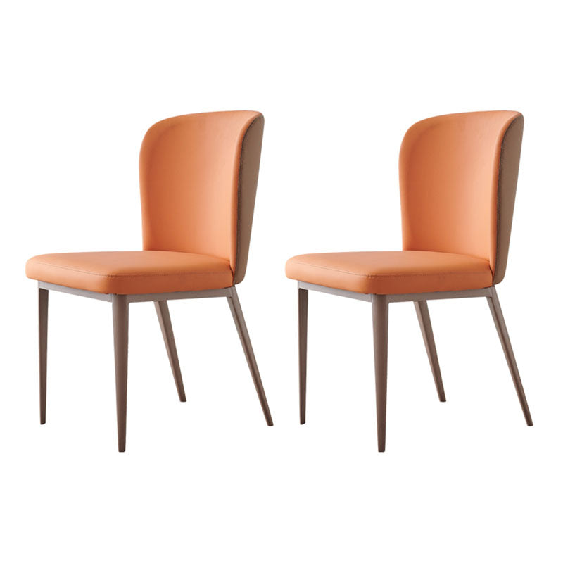 Contemporary Dining Side Chairs Wingback Side Chair with Stainless Steel Legs