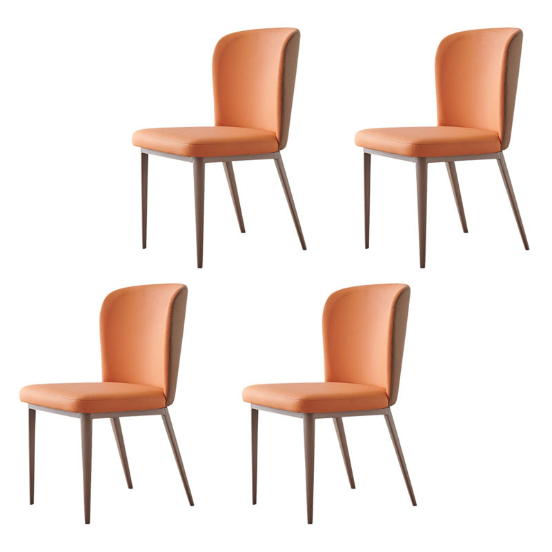 Contemporary Dining Side Chairs Wingback Side Chair with Stainless Steel Legs