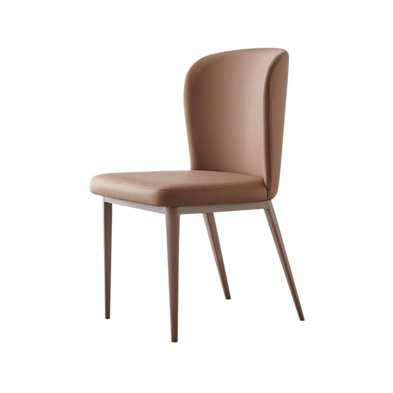 Contemporary Dining Side Chairs Wingback Side Chair with Stainless Steel Legs