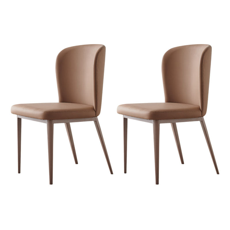 Contemporary Dining Side Chairs Wingback Side Chair with Stainless Steel Legs